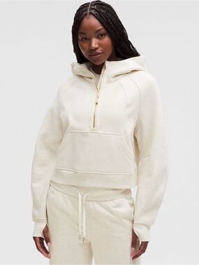 Lululemon Scuba Oversized Half-Zip Hoodie - Heathered Bone/Gold XS/S